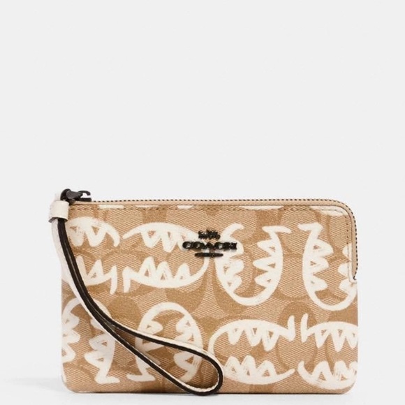 NWT! Coach Corner Zip Wristlet with Rexy - Picture 3 of 9